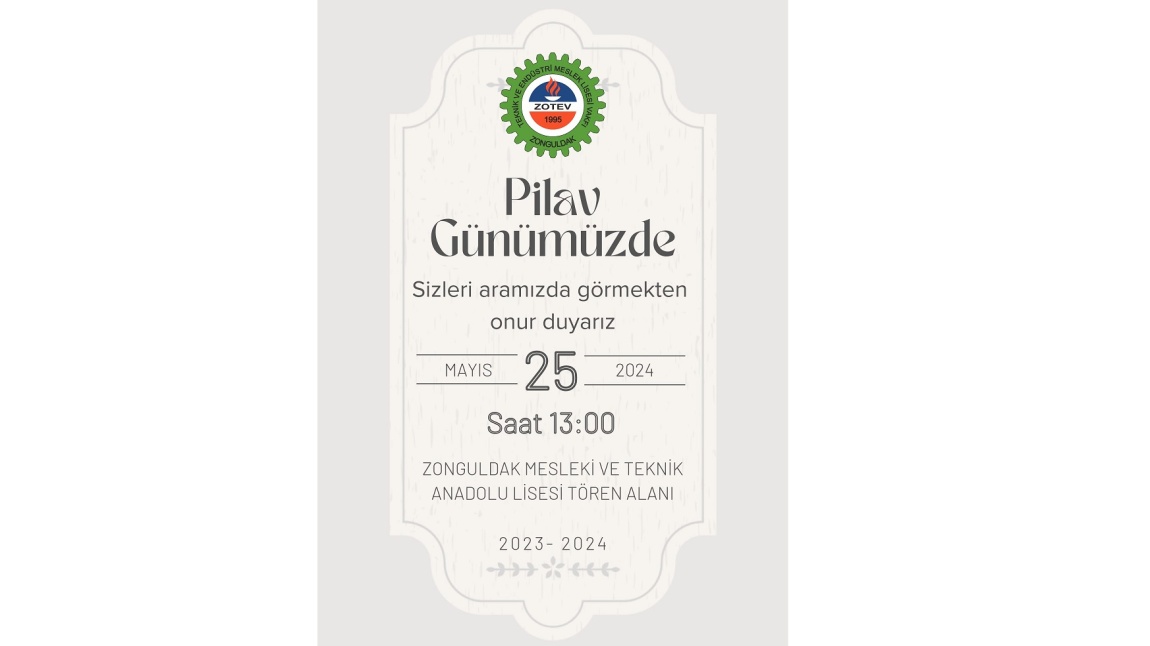 25 Mayıs 2024 Saat: 13.00' da Geleneksel Pilav Günümüz
